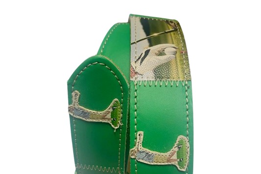 'Green Golf' Belt - Sporty Elegance in Leather